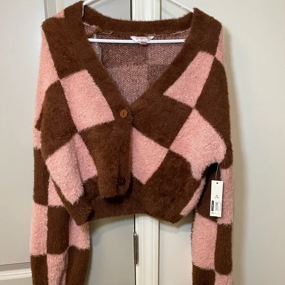 Cropped Button Up Sweater - Picture 1 of 4